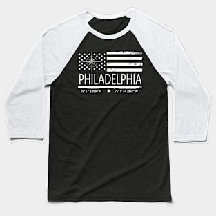 Us Flag Philadelphia, Philadelphia City Love Baseball T-Shirt